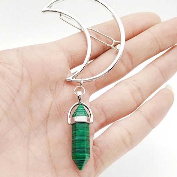 NEW Silver Minimalist Crescent Moon Hair Pin Clip - Picture 5 of 15